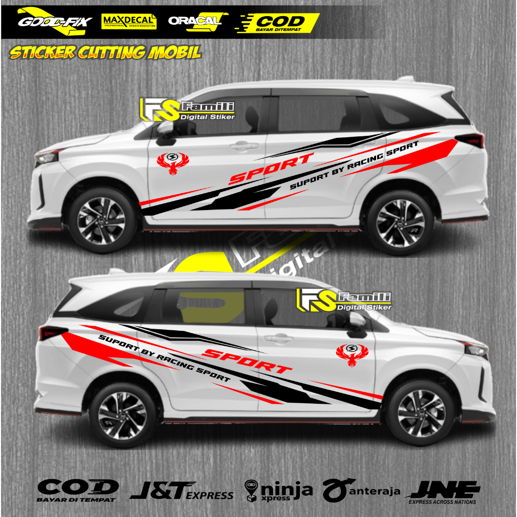 Stiker mobil avanza xenia stiker cutting variasi body samping all mobil xenia