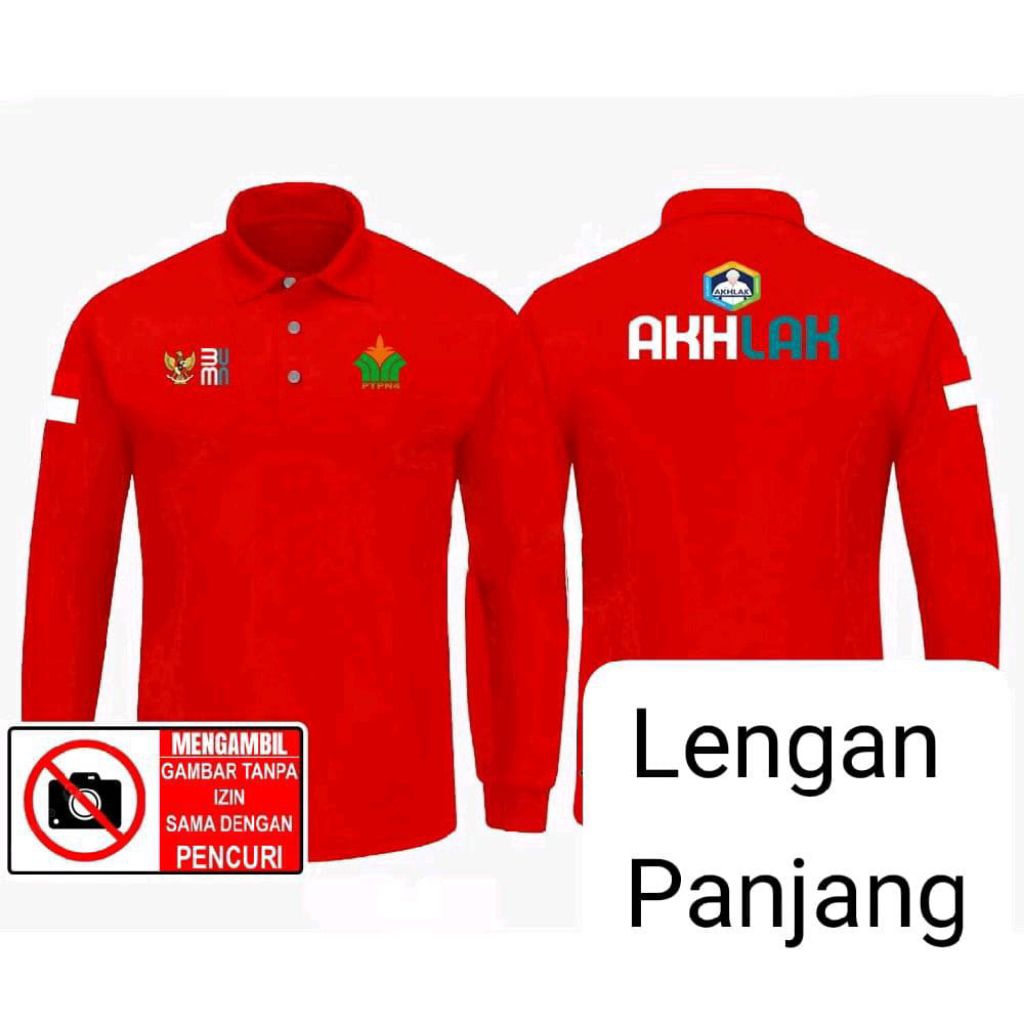 Kaos Kerah Model Polo BUMN - PTPN4 AKHLAK logo Dada dan AKHLAK Pungung