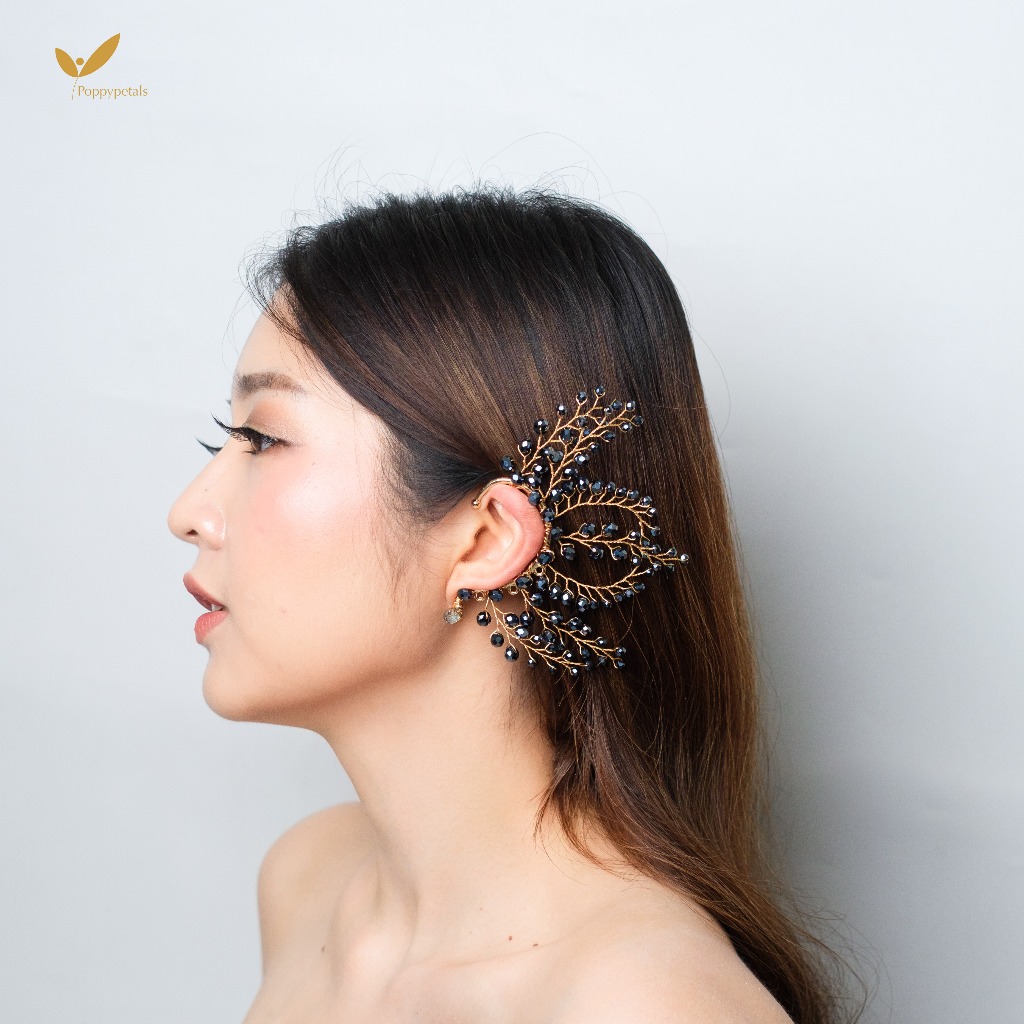 Poppypetals Zenobia Headpiece Earcuff - Tusuk Konde Sirkam Haircomb Wanita Premium Import Korea