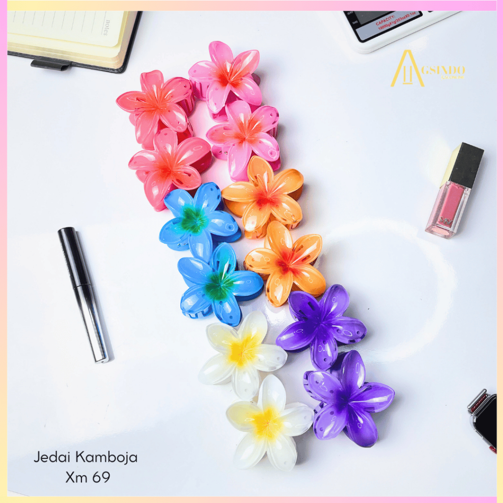 [GSI] Jepit Bali Kamboja | Jedai Rambut Wanita Korea Bunga Kamboja Bintik Xm69