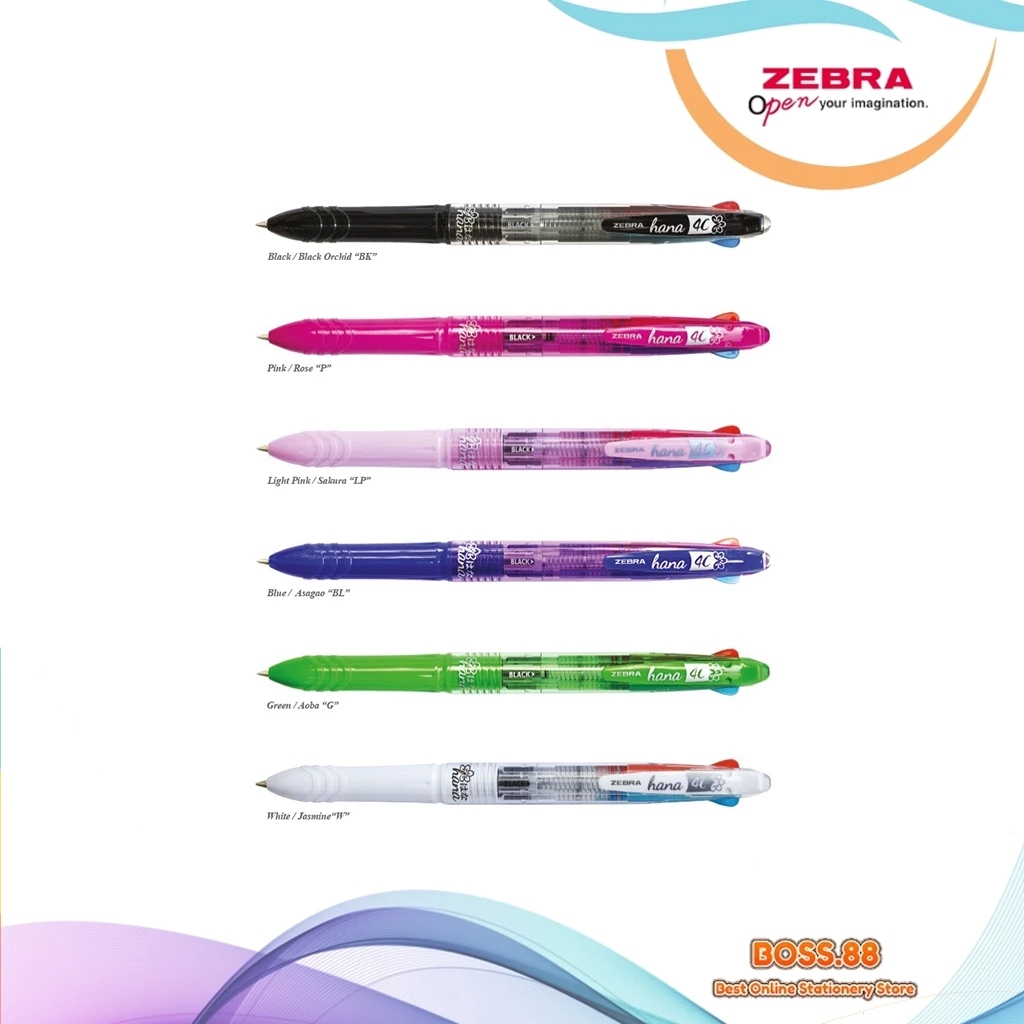 SEMI GEL PEN 4 WARNA ZEBRA HANA (1 PCS)