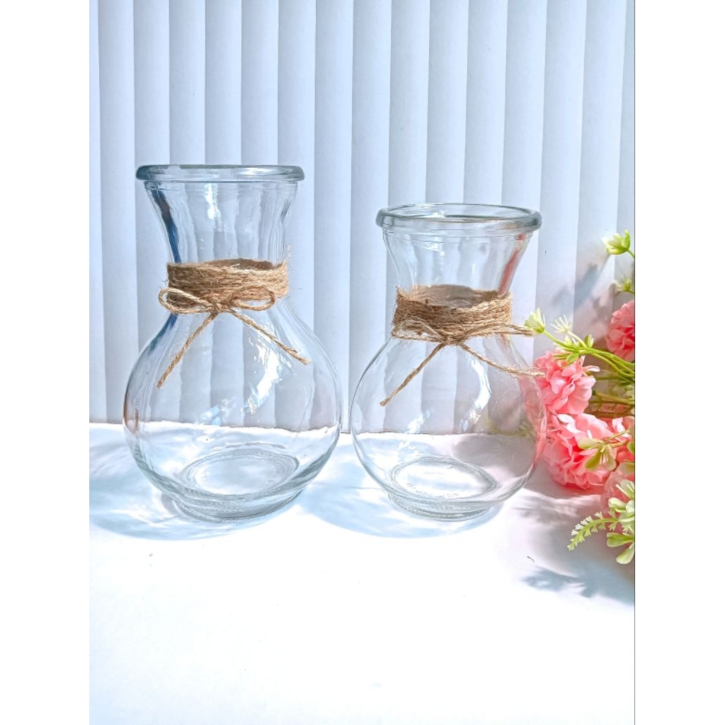 Vas Bunga Kaca Cembung Besar Bening Murah