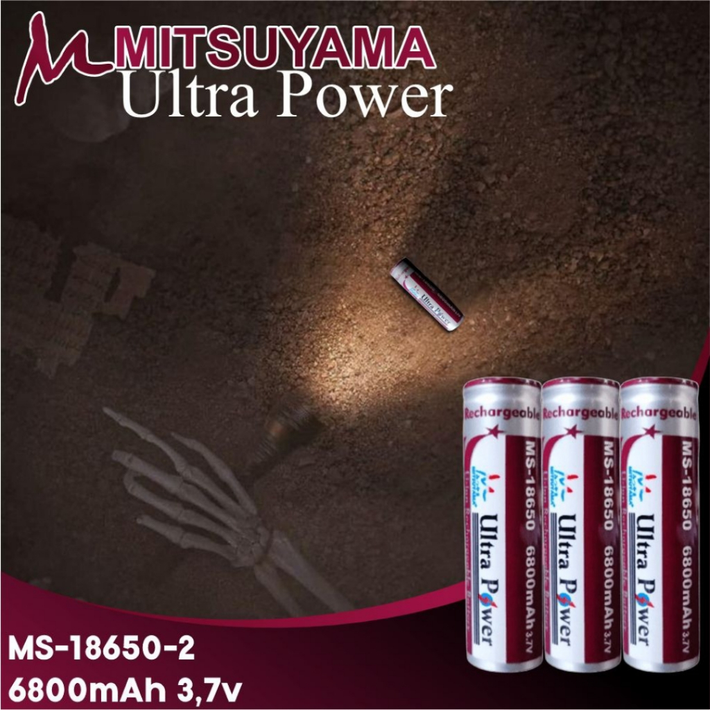 Baterai Charge Isi Ulang 18650 Mitsuyama Ultra Power 6800mAh / Gold 9600 mAh