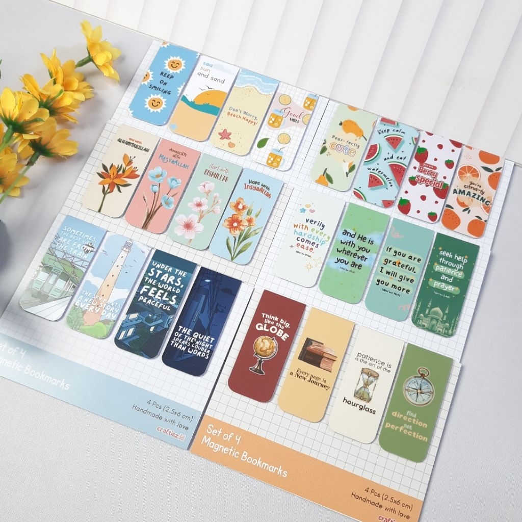 

Pembatas Buku Magnet Handmade Magnetic Bookmark isi 4
