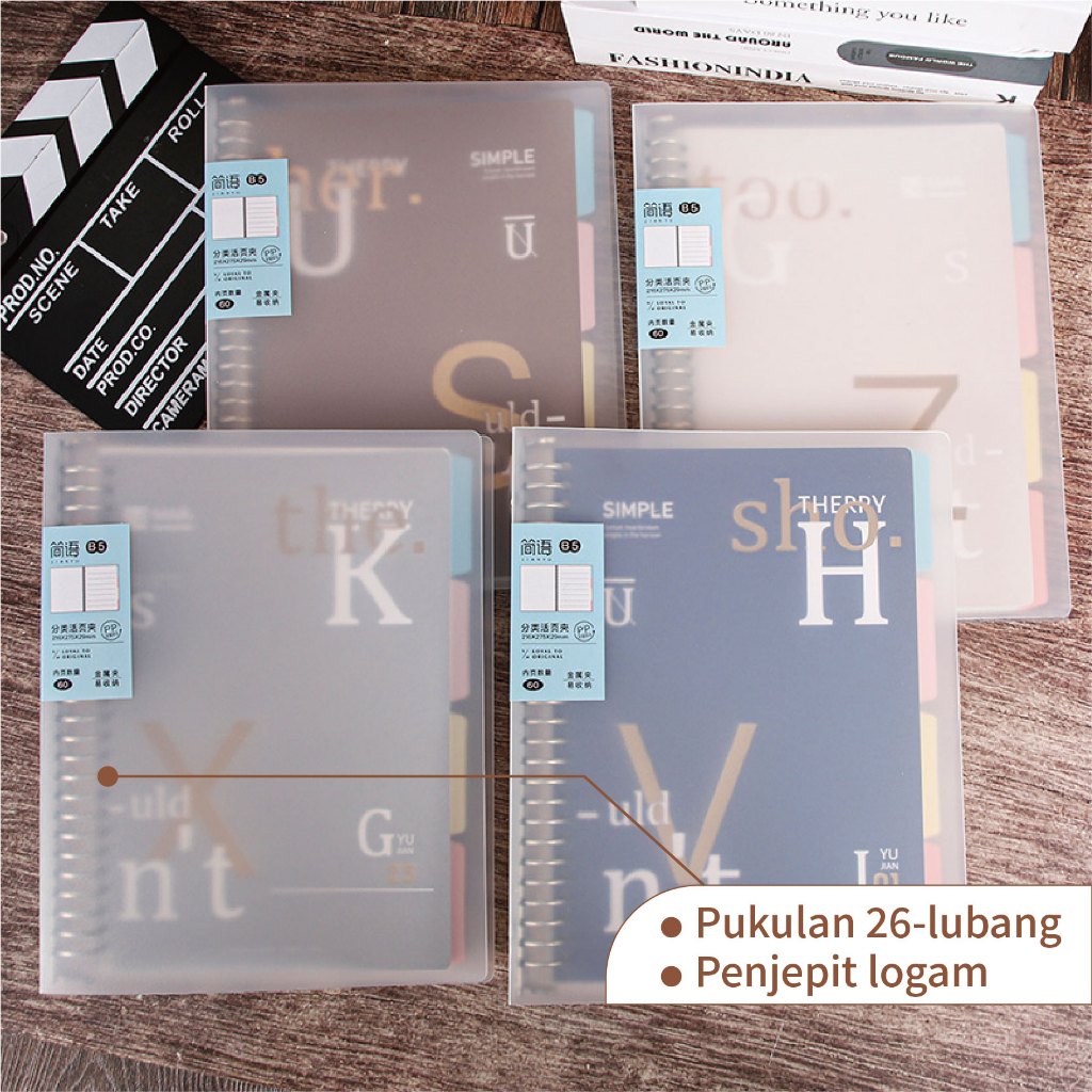 

B5 Spesifikasi Binder Binder Transparan Pencetakan Surat 26 Metal Ring Color Split 60 Paper Kertas Berkental Mahasiswa Tahan Air Notebook Mudah Untuk Menyortir Buku Daun Longgar