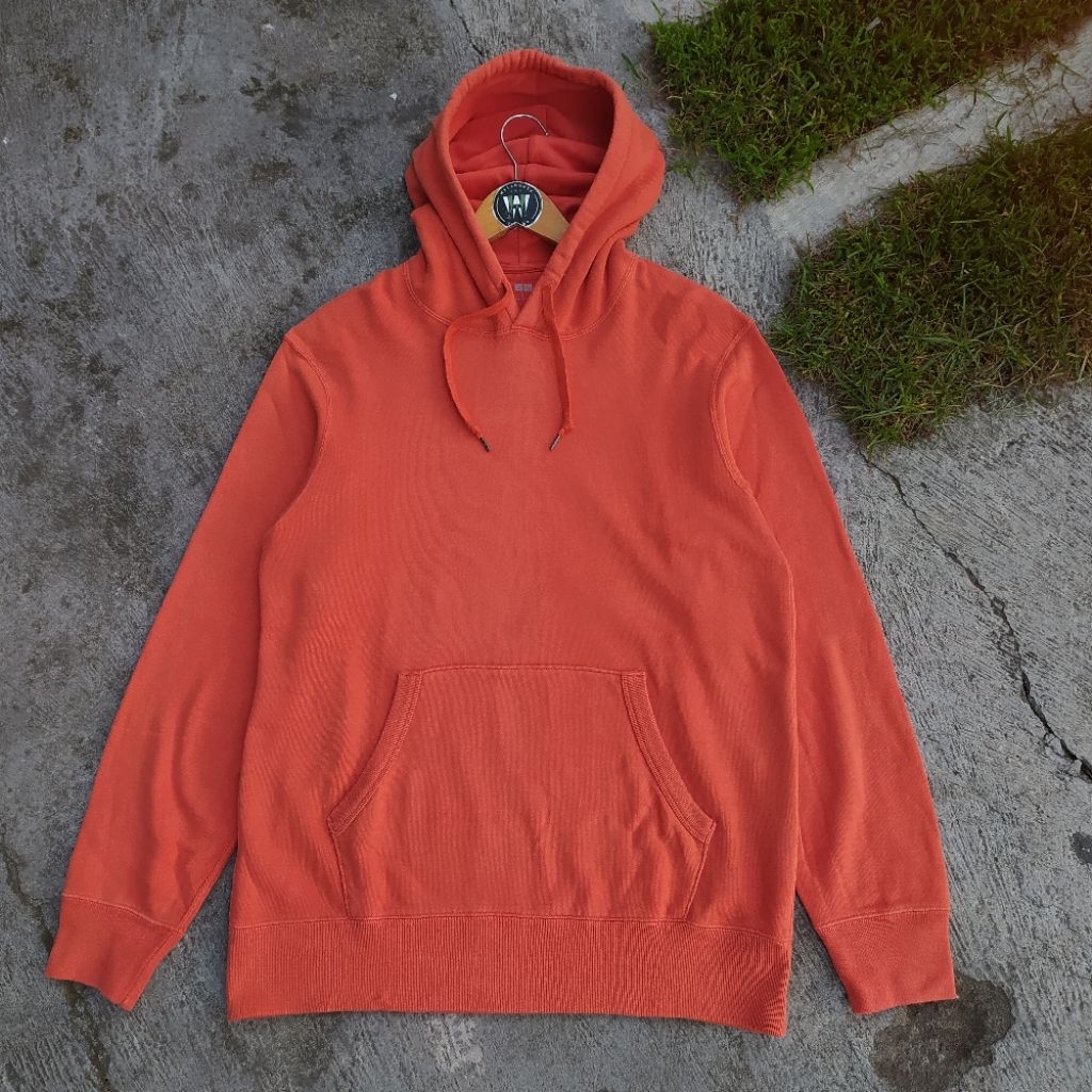 HOODIE UNIQLO OREN / HD UNIQLO ORANGE / HOODIE PRIA UNIQLO