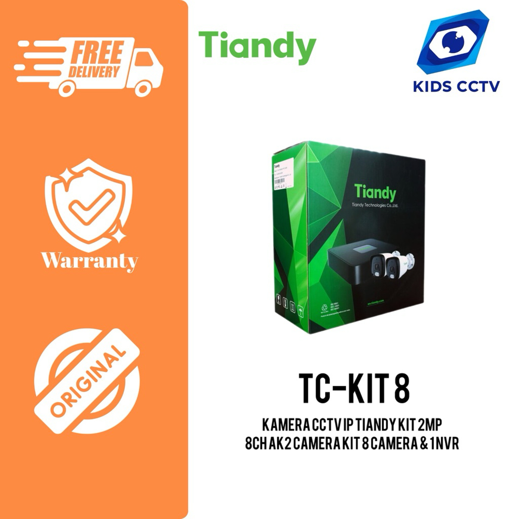 Kamera Cctv IP Tiandy Kit 2MP 8ch AK2 Camera Kit [TC-KIT 8] – 8 Camera & 1 NVR
