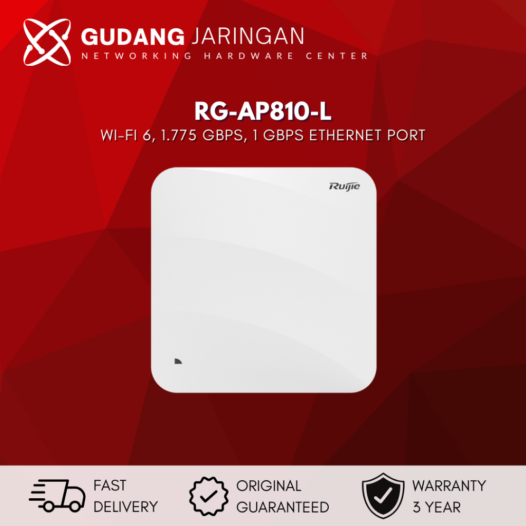 RUIJIE REYEE RG-AP810-L Wi-Fi 6 Dual-Radio 1.775 Gbps Indoor Access Point