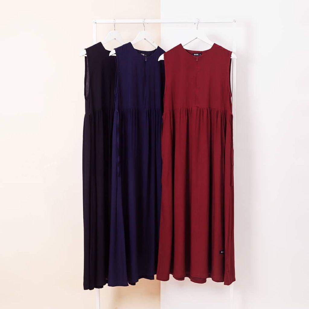 Inner Dress Rayon Tanpa Lengan Inner Dress Susun Busui Friendly Gamis Tanpa Lengan Rayon Premium