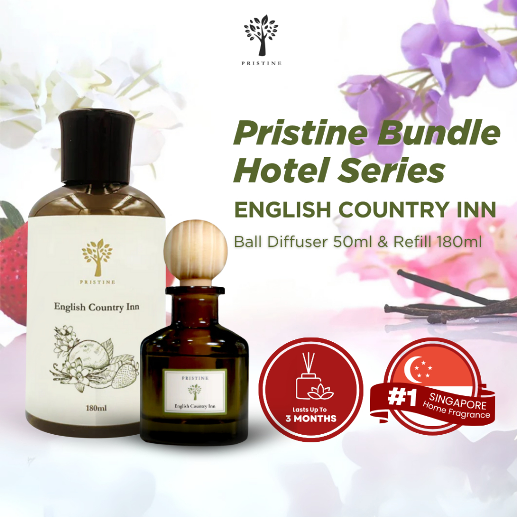 Pristine Aroma Refill Hotel Series English Country Inn 180 Ml + Ball Diffuser English Country Inn 50