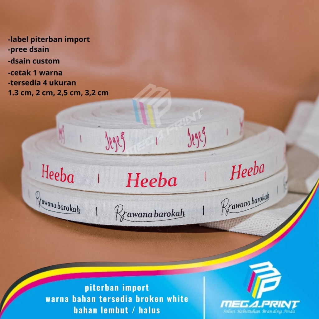 

label katun 1,2cm / label piterban / label baju / piterban