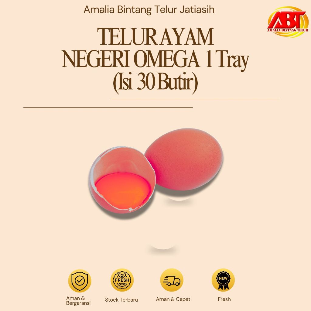 

wadistroalip ABT JATIASIH - Telur Omega 3 1 Tray isi 30 Butir Sehat, Bergizi (FRESH-CEPAT-BEGARANSI)