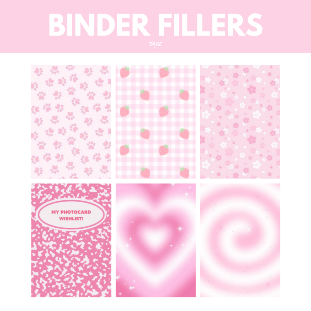 

[ READY ] Pink Binder Fillers | Isi binder | Binder deco | Hiasan Binder Photocard - Background Binder Photocard - Background photocardMy Photocard Wishlist deco by sayzco