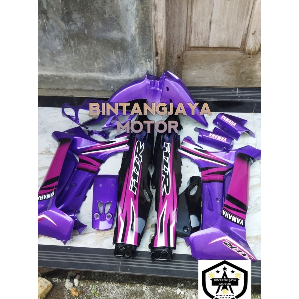 body fizr fullset SE hitam ungu terong