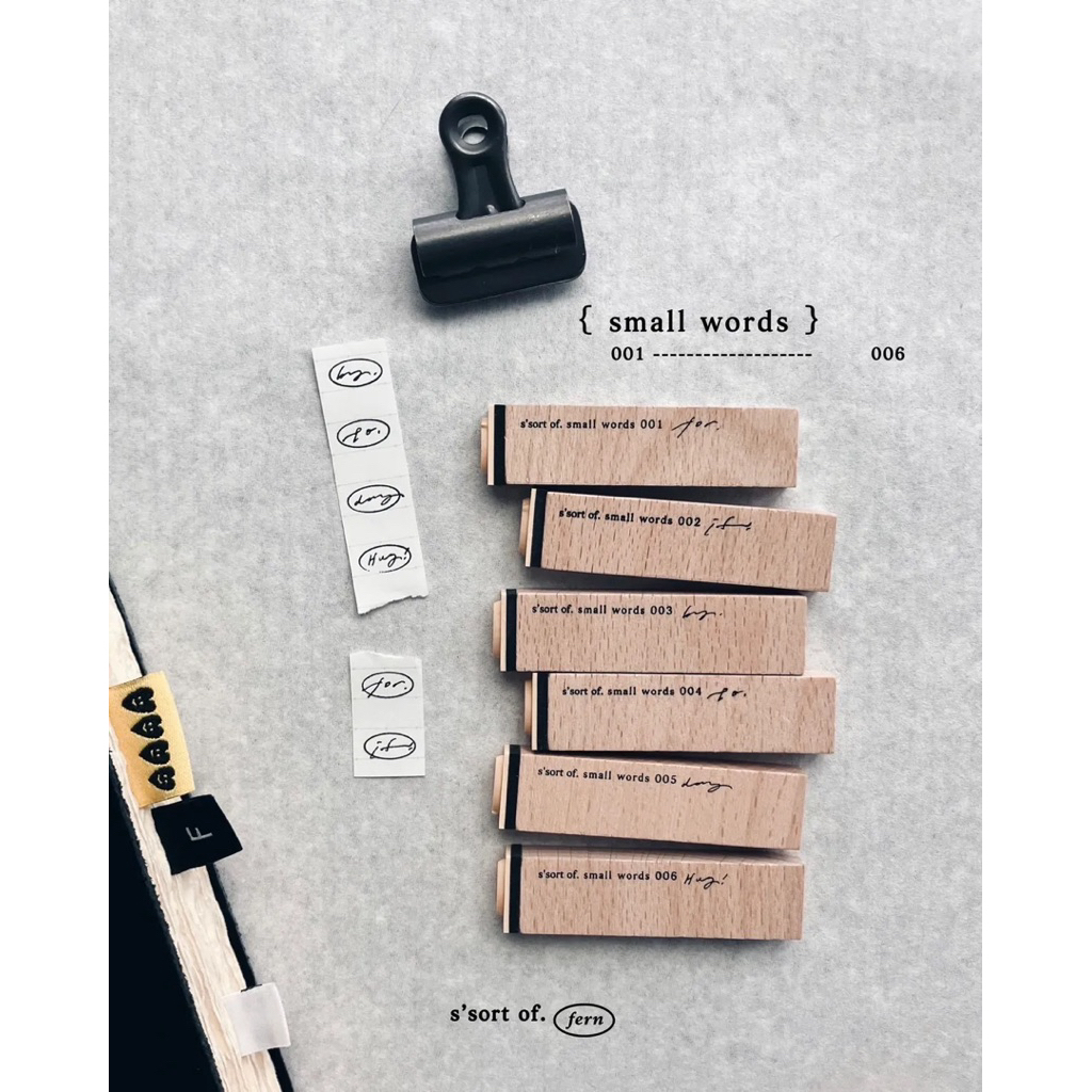 

Somesortof.fern Small Words Rubber Stamp Set