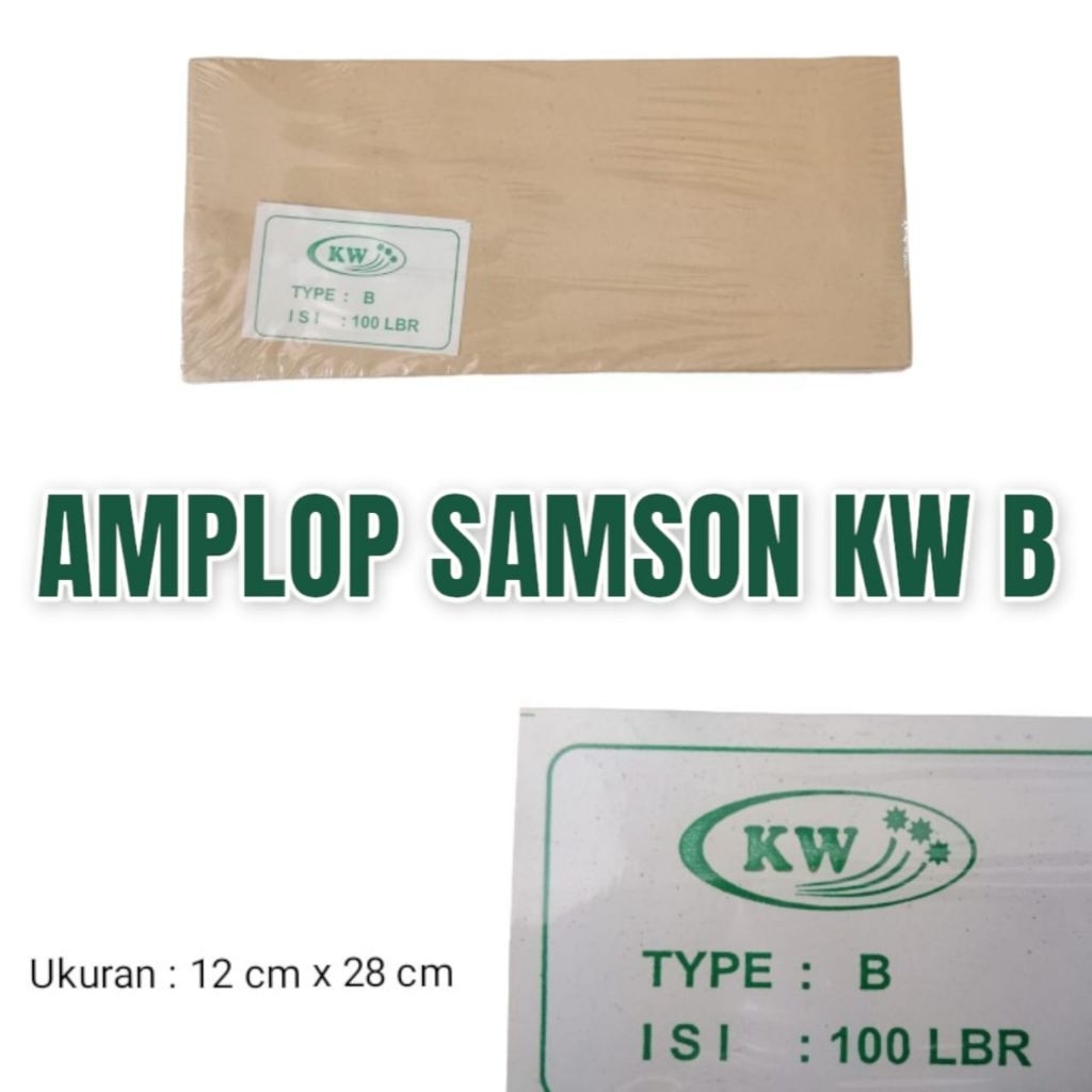 

{1pak isi 100pcs} Amplop Samson KW B / Amplop Coklat / Amplop Uang