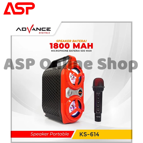 ADVANCE KS 614 Speaker Portable Bluetooth Mic Wireless Karaoke 3,5 inch