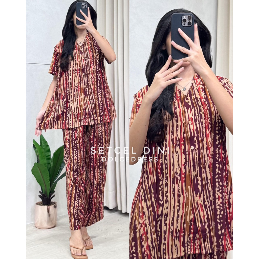 Premium Setelan Celana Dolce Dini Piyama Motif By Dolce Dress