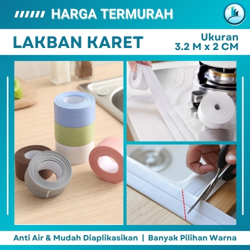 Isolasi Lakban Karet Pengaman PVC Penutup Celah Siku Keran Air Wastafel Toilet Warna Putih Anti Air