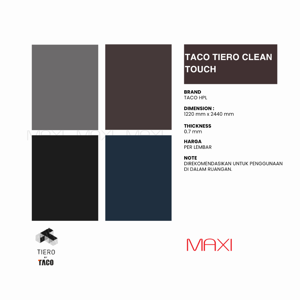 TACO No. TI-Q9000/Q9001/Q9002/Q9003AF - Special HPL Clean Touch - AF Series