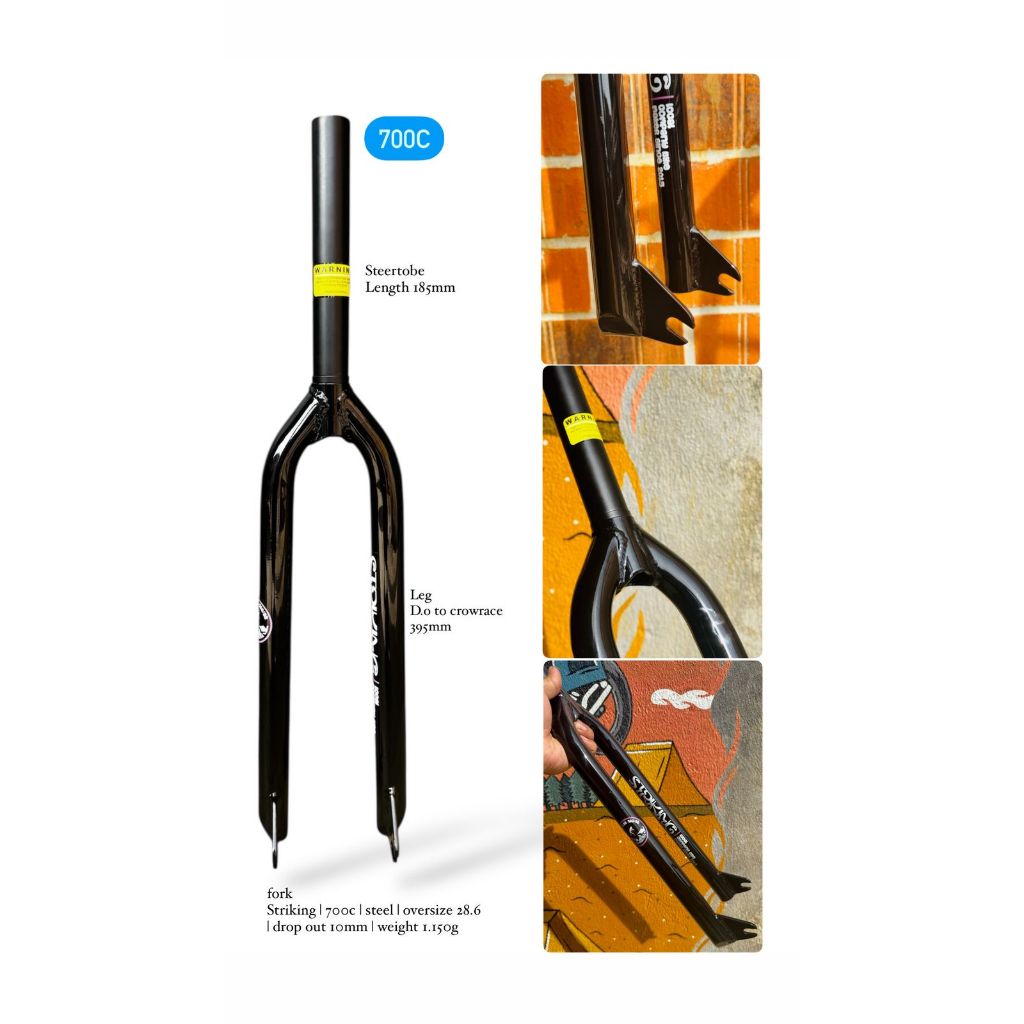 FORK RIGID 700C STEEL GARPU SEPEDA FIXIE
