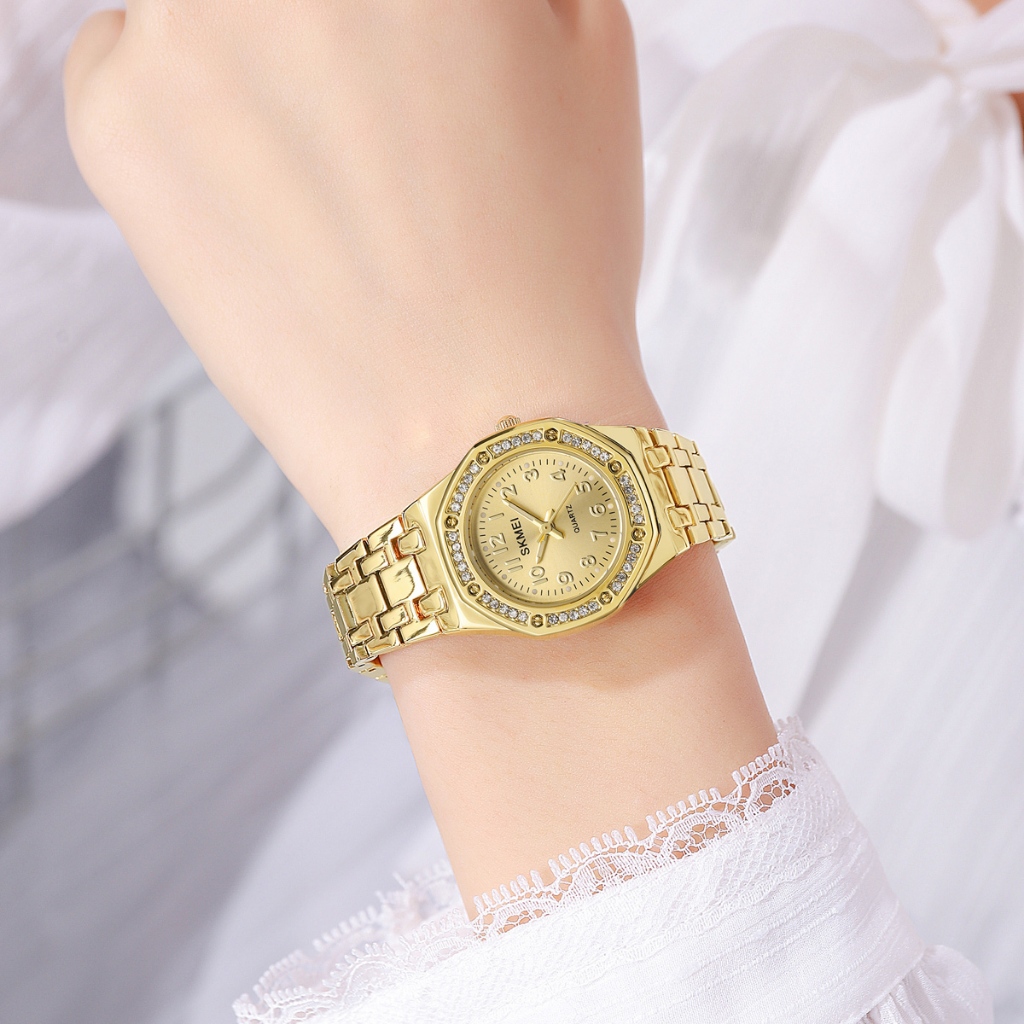 Jam Tangan SKMEI 2508 Original Pria/Wanita – Elegan Gold & Silver – Anti Air/SKMEI 2508 Original Jam