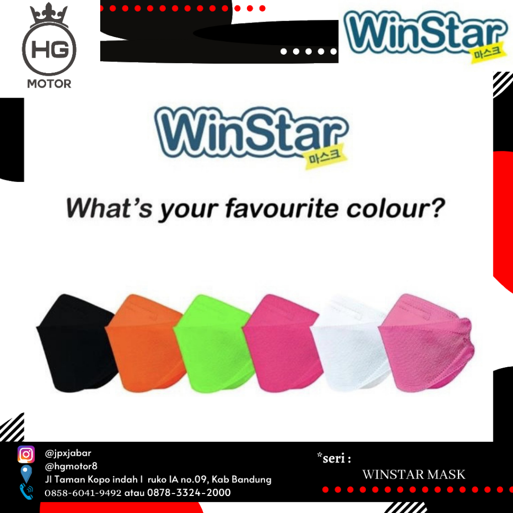 MASKER ANTI VIRUS KF94 MASKER KOREA HITS WINSTAR 3PLY EARLOOP MURAH