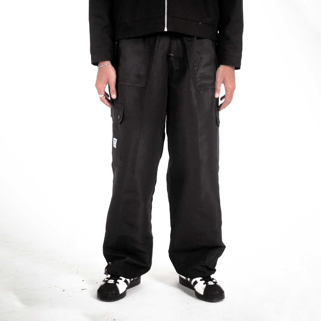 Bitsnbobs76 Celana Cargo Trackpants Parasut Mortal Black
