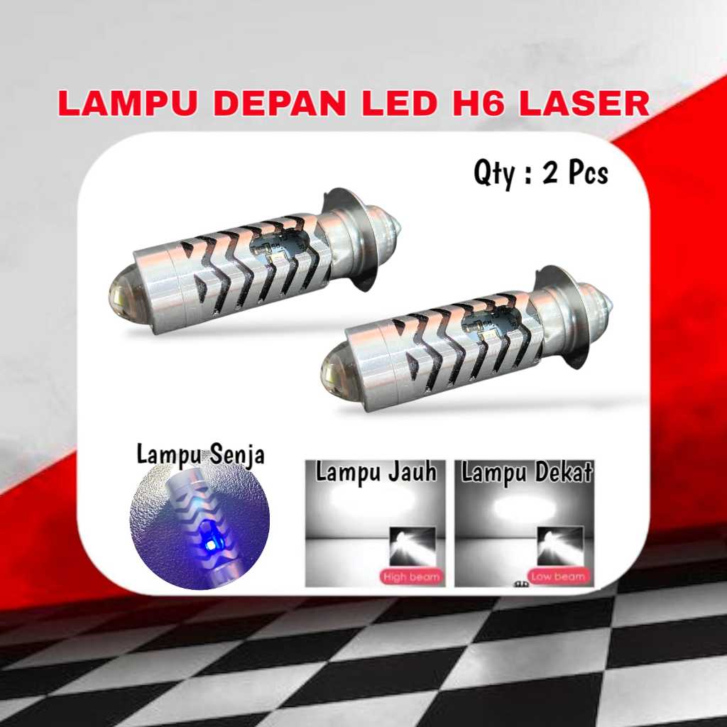 Lampu Utama Lampu depan LED H6 Laser Plus Senja Hi low Putih Kuning AC DC 2PCS Vario old Jupiter Z S