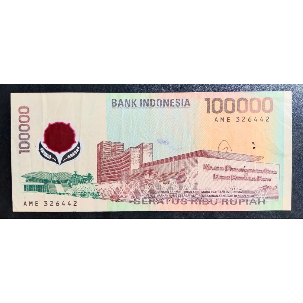 UANGKUNO 100.000 RUPIAH SOETTA POLIMER THN 1999