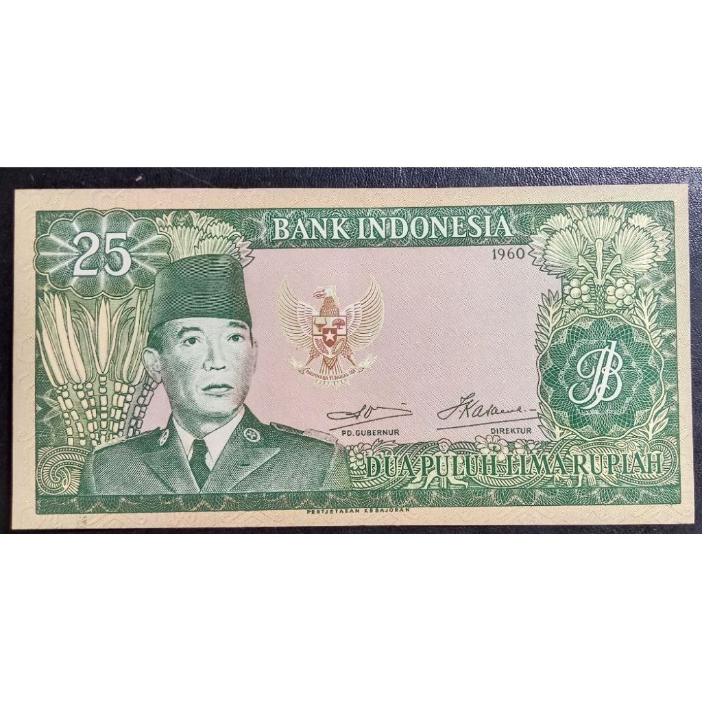 UANGKUNO 25 RUPIAH SUKARNO THN 1960