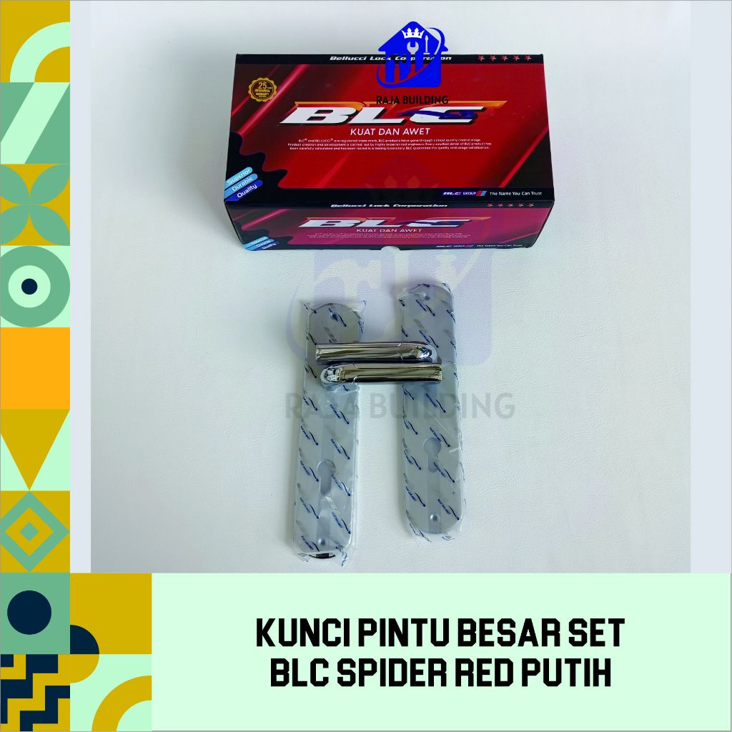 KUNCI PINTU BESAR SET/KUNCI PINTU SET/DOORLOCK BLC RED SPIDER RED PUTIH
