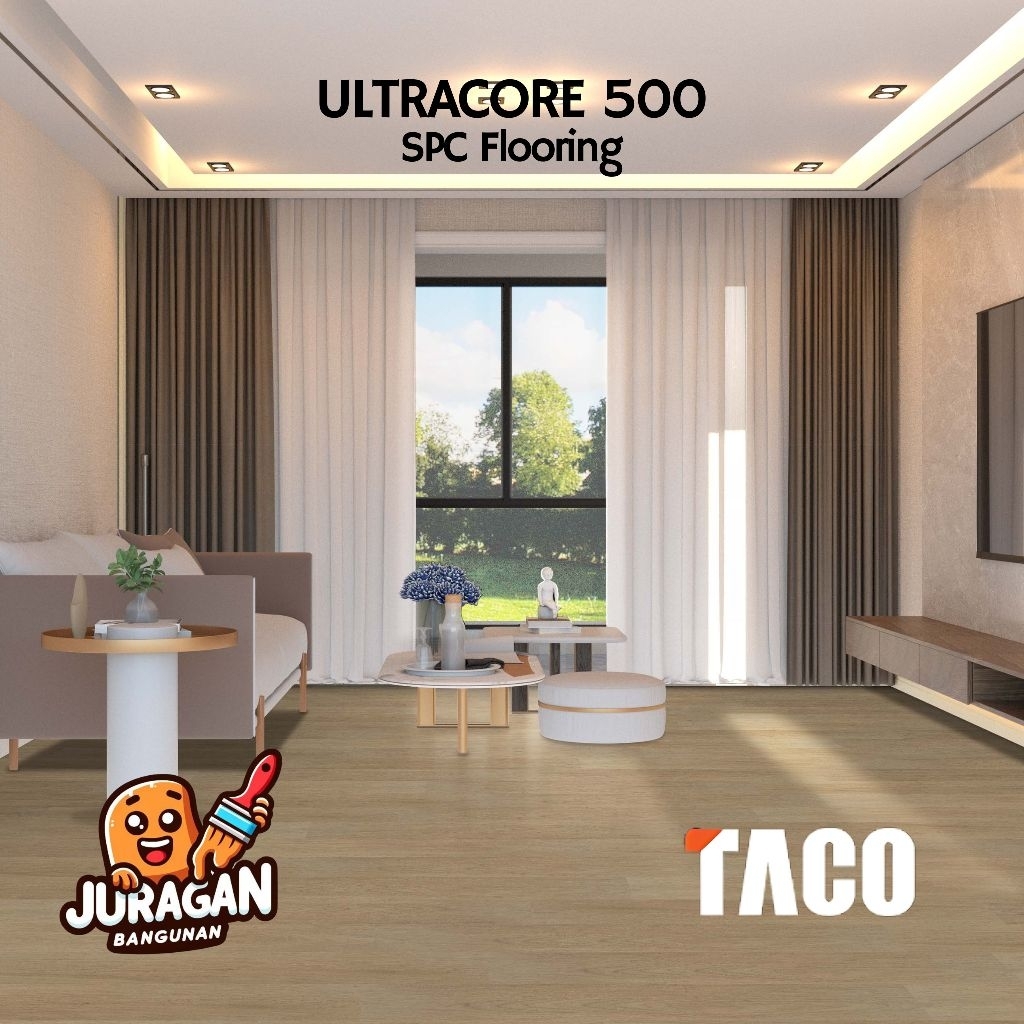 TACO Ultracore 500 SPC Lantai 5mm | SPC Tebal | SPC Motif Kayu / Karpet | SPC Klik Taco | SPC FLoori