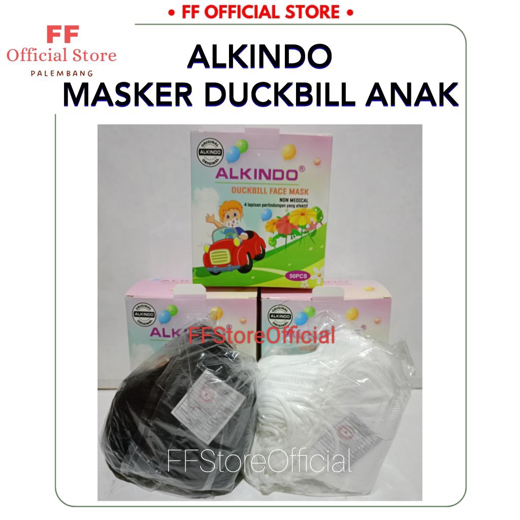 ALKINDO MASKER DUCKBILL ANAK 3 PLY (HITAM)