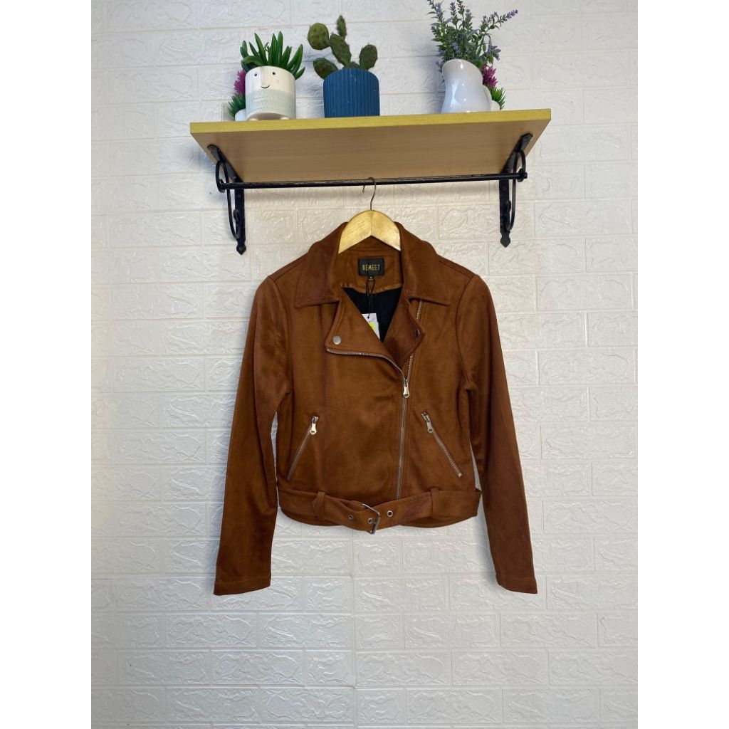 [J1-98] Jacket Crop Suede Wanita Import Premium