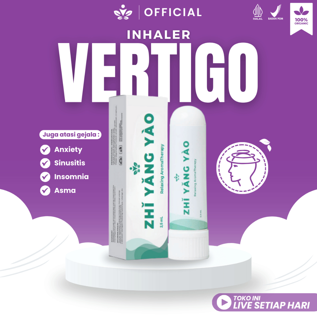 Zhi Yang Yao Inhaler Vertigo herbal Essensial Oil | Kepala Pusing Herbal Pereda Melegakan Gejala Pen