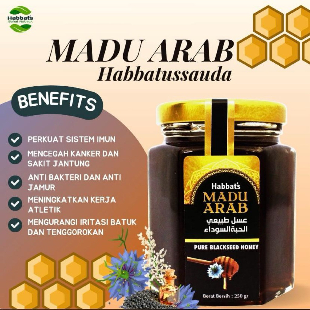 

Madu Habbat's black seed honey mesir | Madu arab nektar Habbatussauda plus lemon
