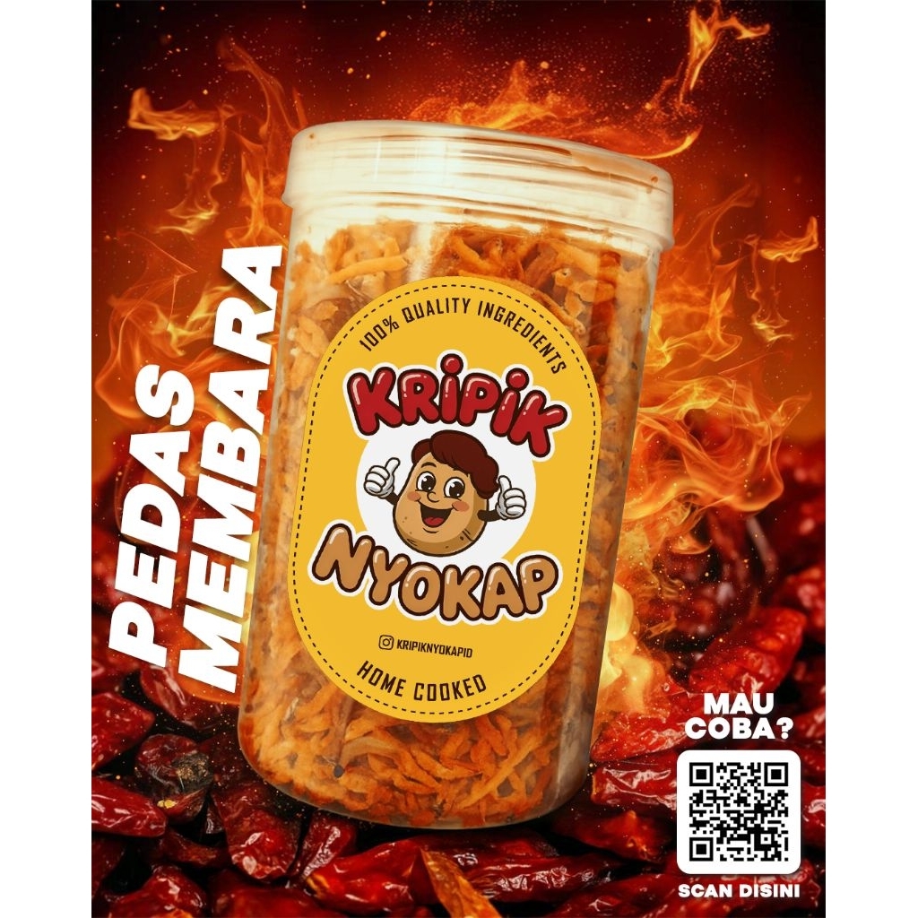 

Kripik Nyokap Kering Kentang Teri Balado 250 gram