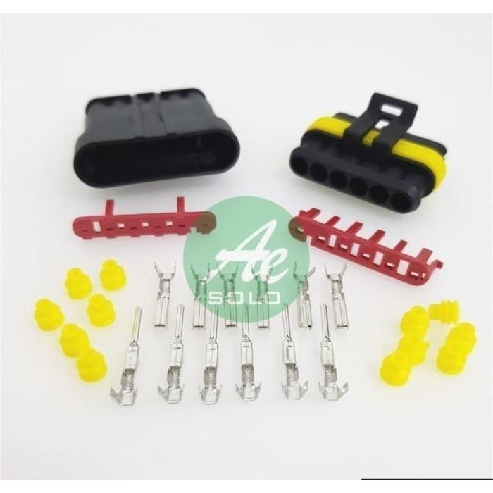 Socket Connector Waterproof 6 pin Soket Konektor Kabel Anti Air 6pin.
