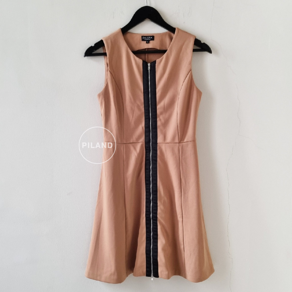 ZALORA New Dress Wanita Brownie Dress Pesta Dress Kasual