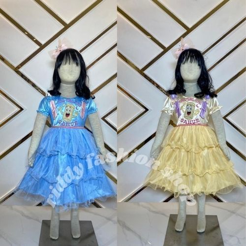 Dress pesta tung-tung sahur anak perempuan usia 3 - 8 tahun / gaun ultah viral anak model kekinian