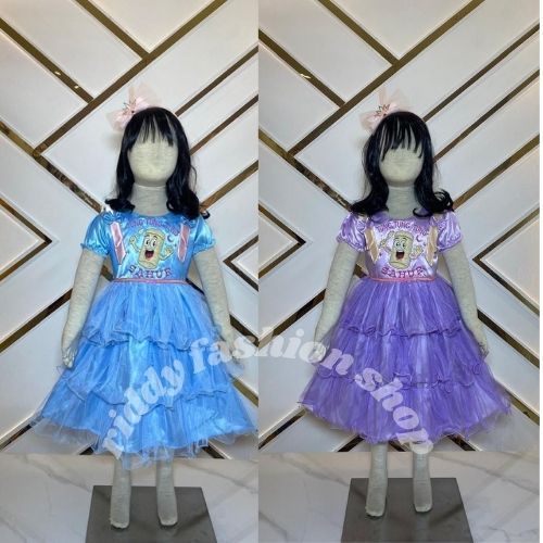 DRESS PESTA TUNG-TUNG SAHUR ANAK PEREMPUAN USIA 3 - 8 TAHUN / BAJU DRESS KARAKTER VIRAL ANAK - GAUN 