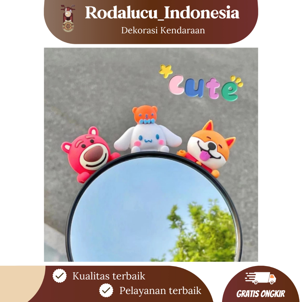 

[RODALUCU] Dekorasi Hippers Platmotor dan kaca spion Motor dan mobil - Hippers karakter Stitch Shinchan Lotso bahan PVC - Hiasan tempelan interior motor dan mobil