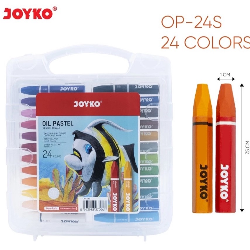 

KODE N64P 1 Pack 24 Warna JOYKO OIL PASTEL CRAYON 24 WARNA OP24S