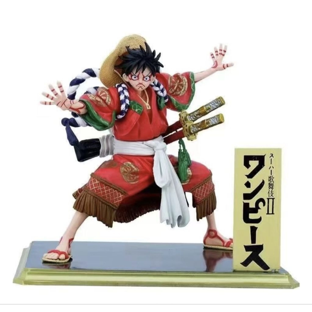 figure anime one piece luffy kabuki baju merah