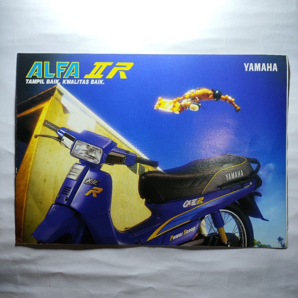 Brosur Flyer Leaflet Poster Jadul Lawas Yamaha Alfa II R Alfa ll R Tahun 1991