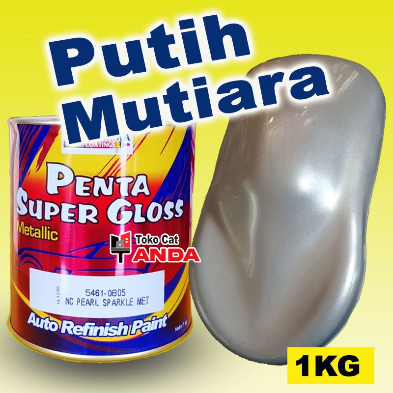 Cat Penta Supergloss Putih Mutiara 1KG - Penta Pearl Sparkle Met - Cat Mutiara Putih