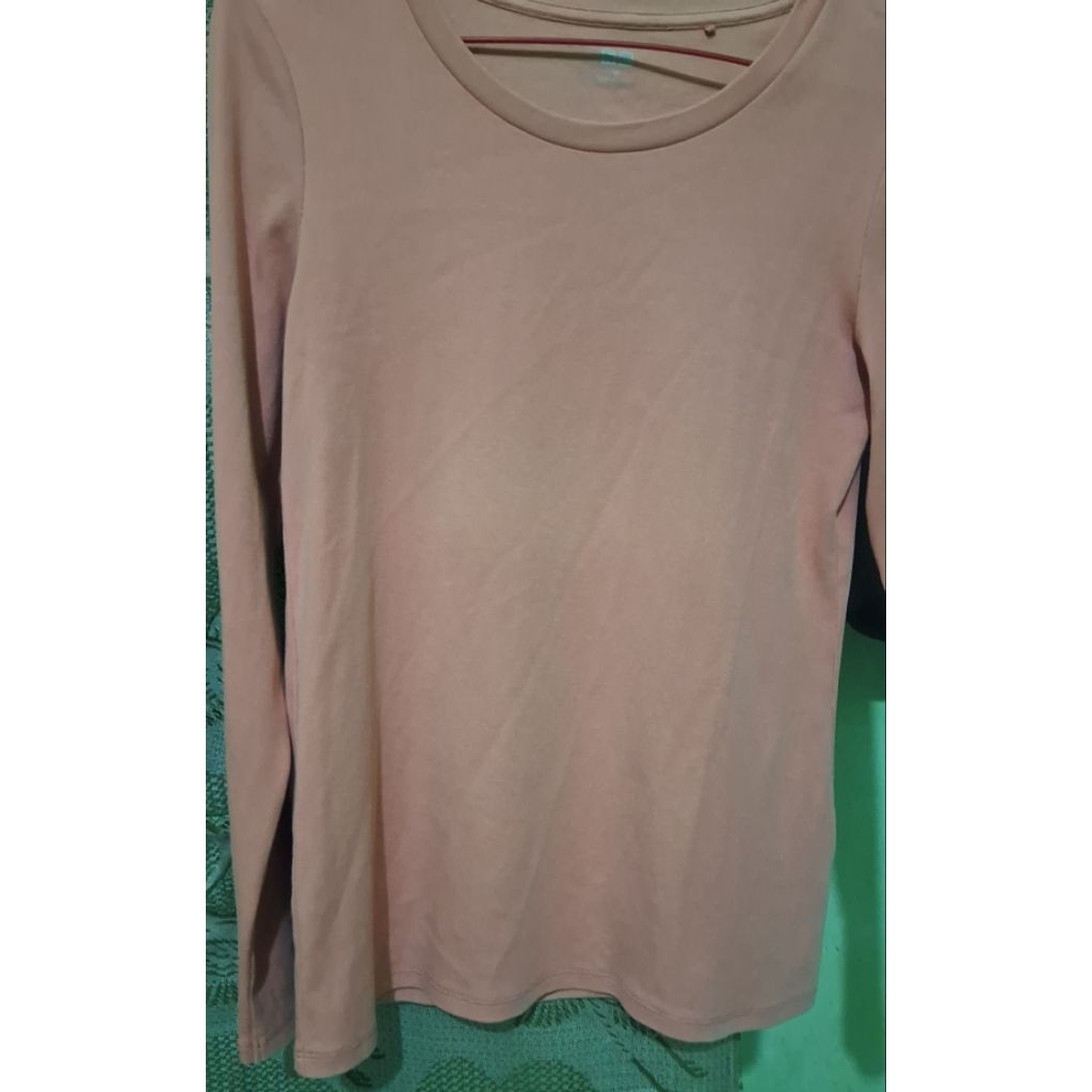 Baju/Kaos Wanita Lengan Panjang-Orange (baca deskripsi)