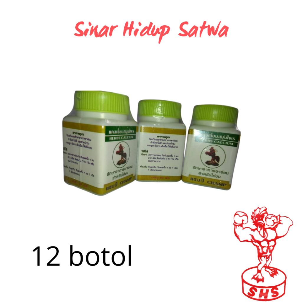 Herb Herbs Calcium isi 12 botol obat ayam import