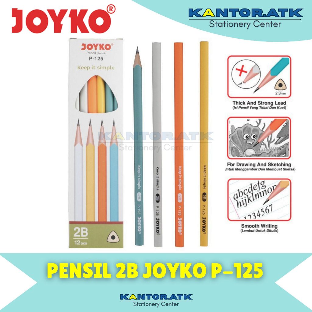 

(12Pcs) Pensil Ujian 2B Joyko P-125 / 2B For Computer